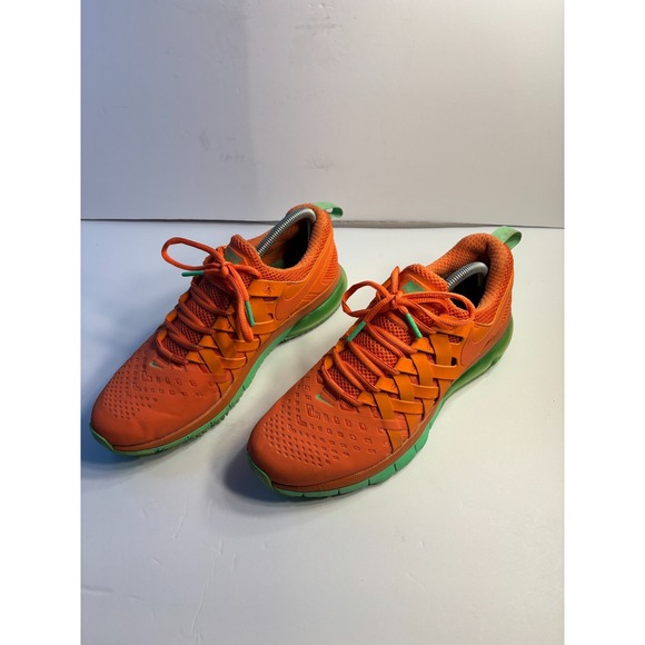 Nike Air Fingertrap Max NRG Sneakers Mens US 9.5 Orange Green Lace-Up 644672-883 - Picture 1 of 16
